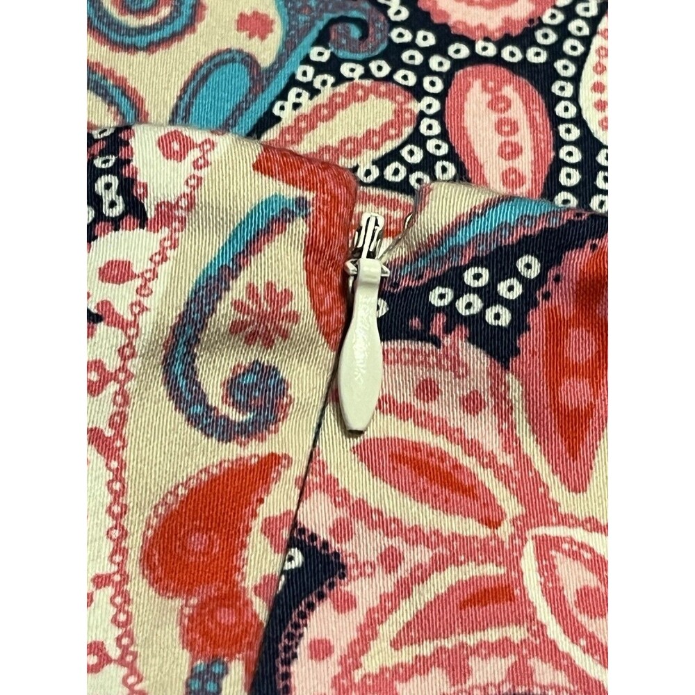 NINE WEST Pink Multicolor Paisley Poplin Keyhole Sheath Dress Size 10 - Picture 13 of 16